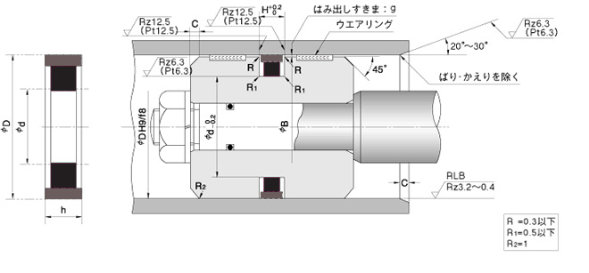 進(jìn)口四氟油封SPG安裝圖